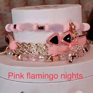 Pink Flamingo Nights Bracelet Set